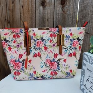 Aldo Floral Shoulder Bag Handbag Tote Purse Satchel